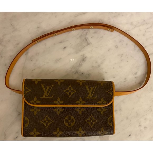 AUTH Louis Vuitton Monogram Florentine Small Belt Bag with Dustbag